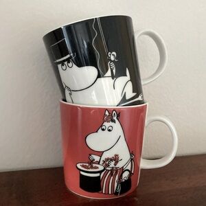 Rare Arabia Finland Moomin Mugs Set Moominmamma and Momminpappa discontinued